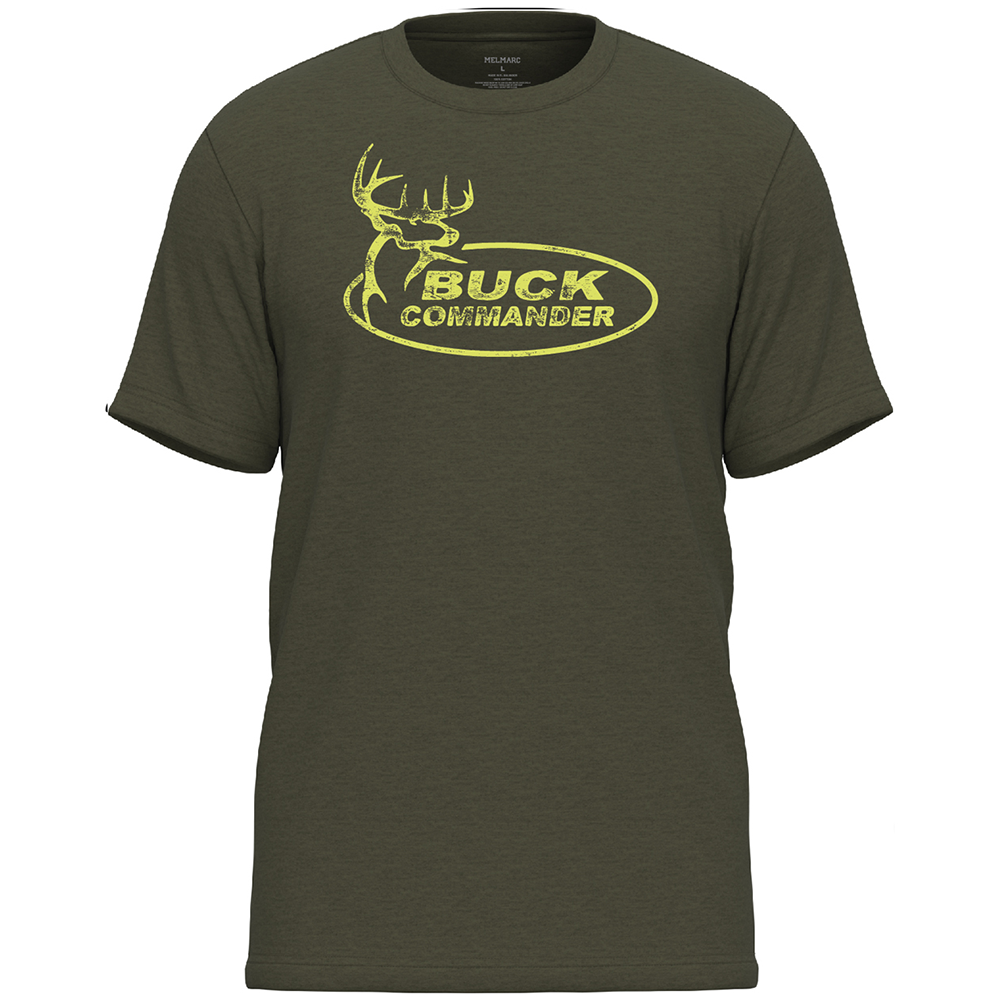 Buck Commander Worn Logo Military Green Tee