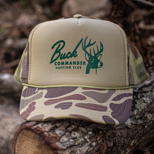 Buck Commander Vintage Logo Olive Camo Trucker Hat
