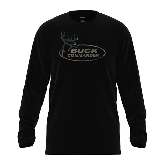 Buck Commander Camo Logo Black Long-Sleeve Tee