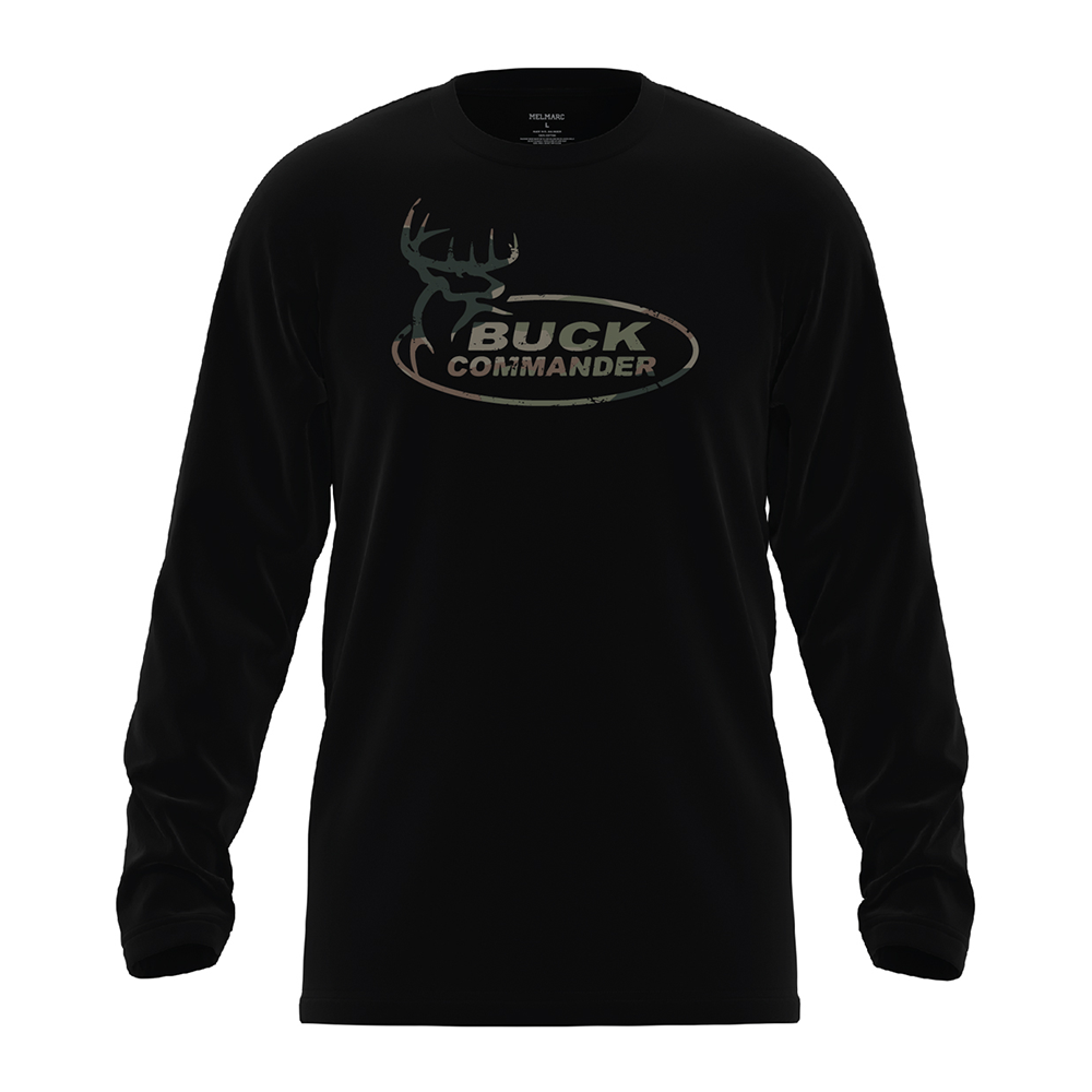 Buck Commander Camo Logo Black Long-Sleeve Tee