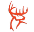 Deer Head Decal-Orange